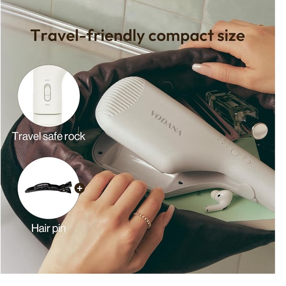 VODANA Compact Triple Flow Hair Waver - Portable Ceramic Curling Iron 003 - Picture 6 of 7